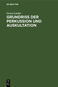 Grundriss der Perkussion und Auskultation_cover