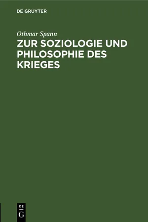 Zur Soziologie und Philosophie des Krieges