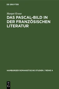 Das Pascal-Bild in der französischen Literatur_cover