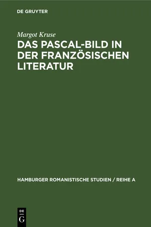 Das Pascal-Bild in der französischen Literatur