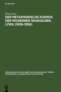 Der metaphorische Kosmos der modernen spanischen Lyrik_cover