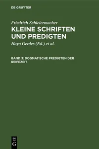 Dogmatische Predigten der Reifezeit_cover