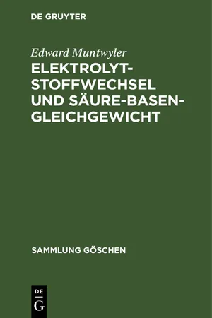 Elektrolytstoffwechsel und Säure-Basen-Gleichgewicht