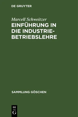 Einführung in die Industriebetriebslehre