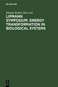 Lipmann Symposium. Energy transformation in biological systems_cover