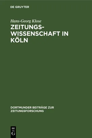 Zeitungswissenschaft in Köln