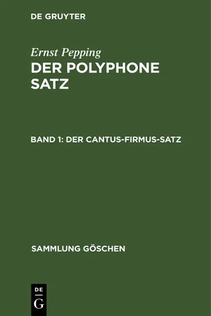 Der cantus-firmus-Satz