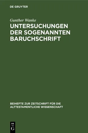 Untersuchungen der sogenannten Baruchschrift