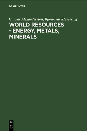 World resources - Energy, metals, minerals