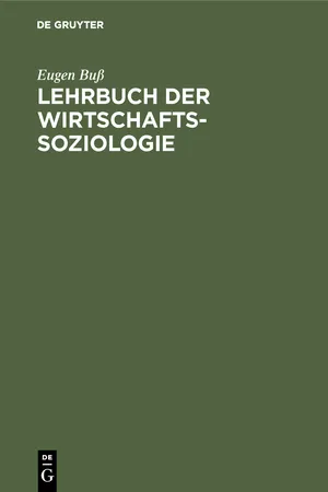 Lehrbuch der Wirtschafts-Soziologie