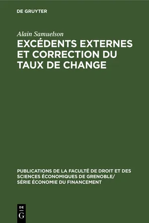 Excédents externes et correction du taux de change