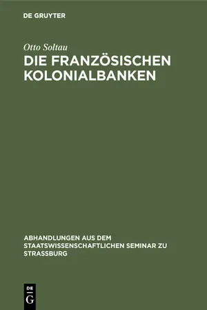 Die französischen Kolonialbanken