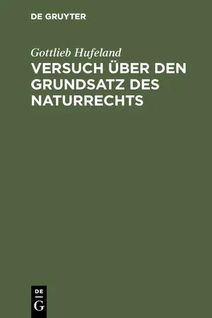 Versuch über den Grundsatz des Naturrechts