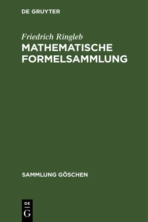 Mathematische Formelsammlung