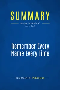 Summary: Remember Every Name Every Time_cover