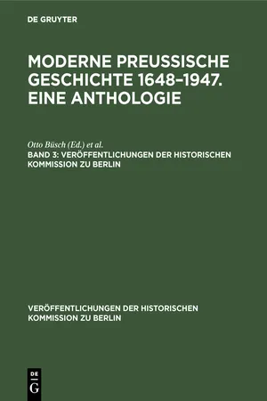 Moderne preußische Geschichte 1648–1947. Eine Anthologie. Band 3