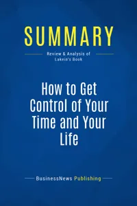 Summary: How to Get Control of Your Time and Your Life_cover