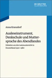 Ausleseinstrument, Denkschule und Muttersprache des Abendlandes_cover