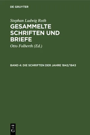 Die Schriften der Jahre 1842/1843