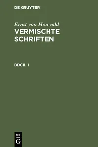 Ernst von Houwald: Vermischte Schriften. Bdch. 1_cover