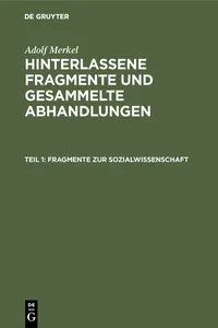 Fragmente zur Sozialwissenschaft_cover