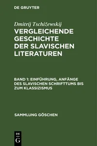 Einführung, Anfänge des slavischen Schrifttums bis zum Klassizismus_cover