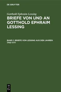 Briefe von Lessing aus den Jahren 1743–1771_cover