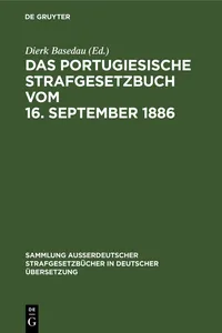 Das Portugiesische Strafgesetzbuch vom 16. September 1886_cover