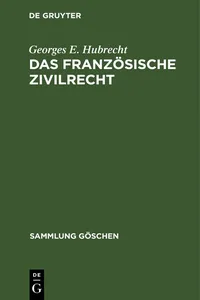 Das französische Zivilrecht_cover