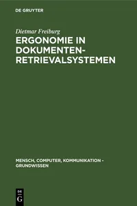 Ergonomie in Dokumenten-Retrievalsystemen_cover