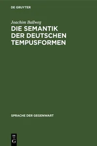 Die Semantik der deutschen Tempusformen_cover