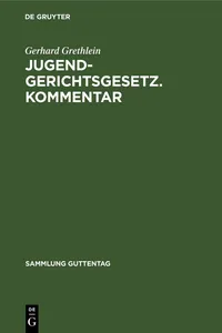 Jugendgerichtsgesetz. Kommentar_cover