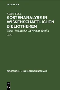 Kostenanalyse in wissenschaftlichen Bibliotheken_cover