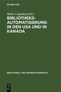 Bibliotheksautomatisierung in den USA und in Kanada_cover