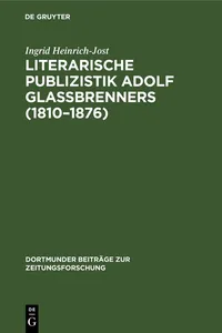 Literarische Publizistik Adolf Glaßbrenners_cover