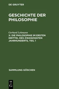 Die Philosophie im ersten Drittel des zwanzigsten Jahrhunderts, Teil 1_cover