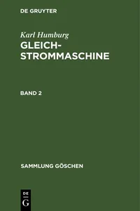 Karl Humburg: Gleichstrommaschine. Band 2_cover