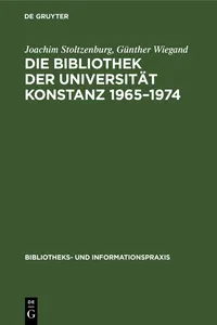 Die Bibliothek der Universität Konstanz 1965–1974_cover