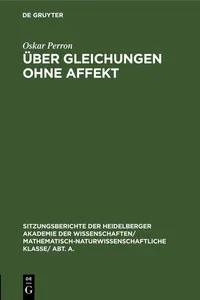 Über Gleichungen ohne Affekt_cover