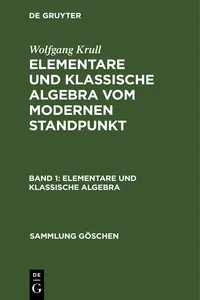 Elementare und klassische Algebra_cover