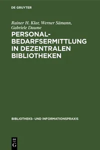 Personalbedarfsermittlung in dezentralen Bibliotheken_cover