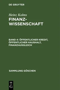 Öffentlicher Kredit, öffentlicher Haushalt, Finanzausgleich_cover