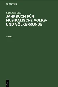 Jahrbuch für musikalische Volks- und Völkerkunde. Band 2_cover