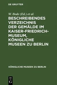 Beschreibendes Verzeichnis der Gemälde im Kaiser-Friedrich-Museum, Königliche Museen zu Berlin_cover