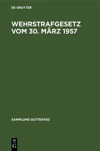 Wehrstrafgesetz vom 30. März 1957_cover