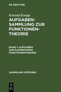 Aufgaben zur elementaren Funktionentheorie_cover