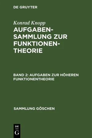 Aufgaben zur höheren Funktionentheorie