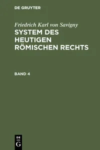 Friedrich Karl von Savigny: System des heutigen römischen Rechts. Band 4_cover