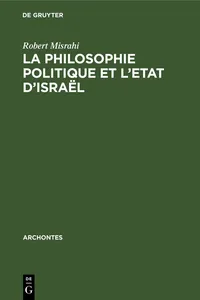 La philosophie politique et l'Etat d'Israël_cover