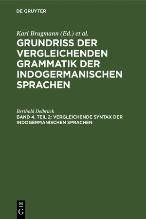 Vergleichende Syntax der indogermanischen Sprachen